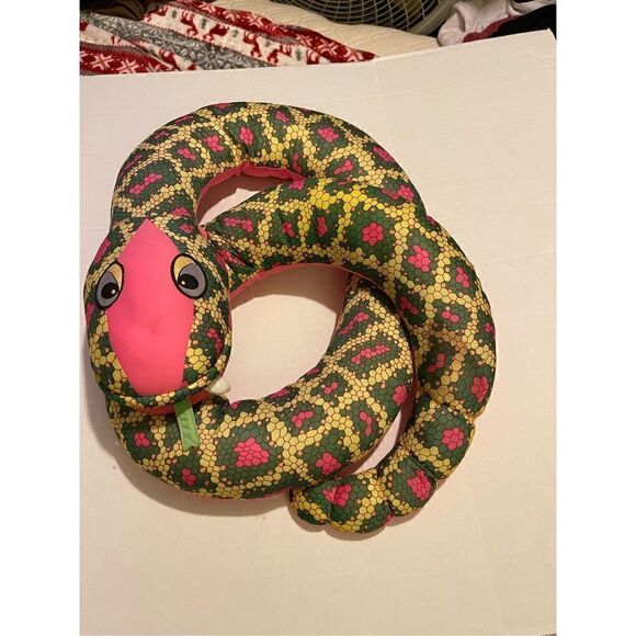 Snake hand puppet VTG Playskool 1990’s Rattlin’ Randy The Wrestler Snake Neon Pi - Picture 7 of 10